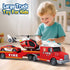 3 4 5 6 7 8 27" Kids Toys for Years Old Boys, Fire Truck Toy with Racing Car and Helicopter, Toddler Friction Powered