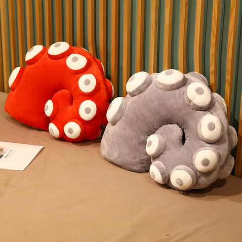 Octopus Tentacles Plush Pillow, Stuffed Animal Gift for Kids Adults (17.7 * 13.7in, Red)