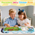 3-6, Reusable Sticker Book for Toddlers Jelly Stickers for Kids, Sticker Activity Book Travel Toys for Car & Airplane