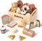 10 PCS Bakery Wooden Play Food Set for Kids Kitchen, Wooden Food