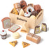 10 PCS Bakery Wooden Play Food Set for Kids Kitchen, Wooden Food