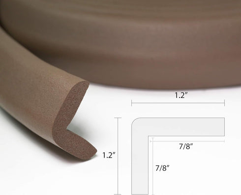 KidKusion Table Cushion, Made in USA, 16 Feet Edge + 4 Corners, Brown Baby Proof Furniture Guards