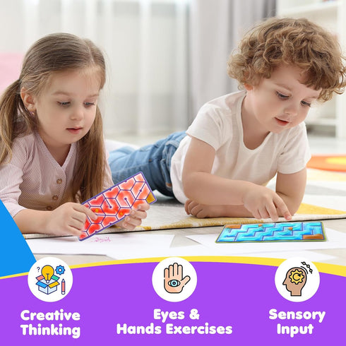 12-Pack Sensory Maze Fidget Toys for Kids & Adults: Quiet Squishy Calming Tools for Autism Children - Stress Fidgets