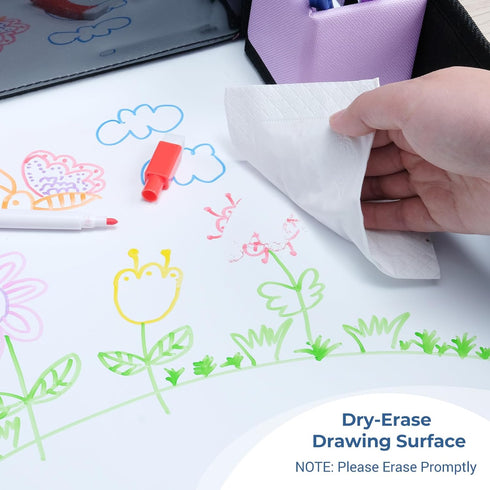 COOLBEBE Kids Travel Tray for Car Seats, Toddler Lap Desk with Dry Erase Surface, Portable Activity Table for Road