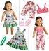 HOAKWA 18 Inch 18" 19 8 Sets American Doll Clothes and Accessories for Doll, Clothes Dress, Total Pcs Including