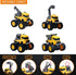 Construction Truck Toys - 4 Pack Excavator, Mixer, Crane, Dump Trucks, Push and Go Friction Powered Cars