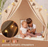 Kids Play Tent with Padded Mat & Star LED Lights, Large Indoor Play Room House Tent for Ages 4-10