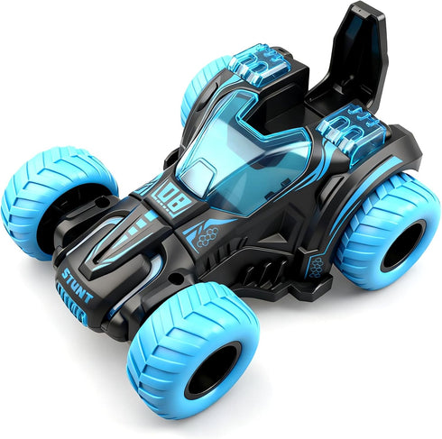 Friction Powered Flip Stunt Car, Push and Go Toy Car with 360