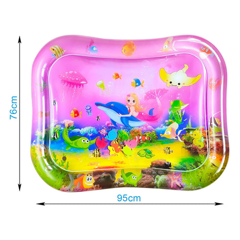 ZHUYNXIR Tummy 39.5x31.5 Extra Big Infant Toys, time Toys, Baby Pink Water Play mat, Fun Early Development Activity