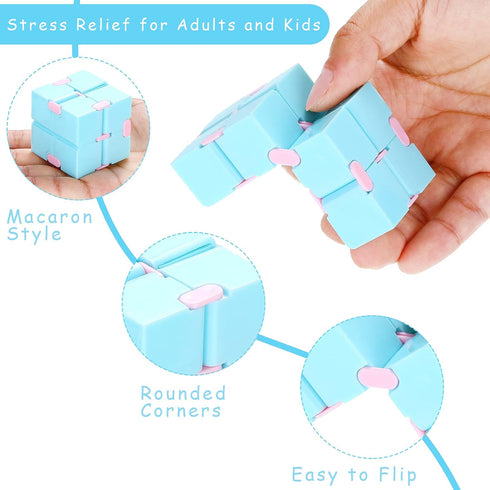 24 Junkin Pcs Bulk Fidget Pad Controller and Cube Toys Party Favors Mini Blocks Game Controller for Anxiety Stress