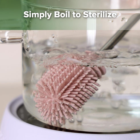 '-1pk haakaa Cleaning Brush Silicone Bottle Brush Double-Ended Soft Silicone Bristles for Breast Pumps, Breast Milk