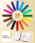 16 Colors Jumbo Crayons for Toddlers, Easy-Grip, Unbreakable, Non-Toxic, Washable, Triangular with Activity Paper