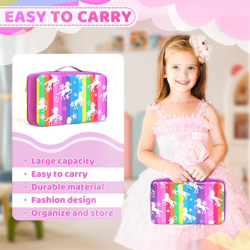12 Inch (3-Rainbow) Stylish Travel Case for Fashion Dolls - Storage Solution with Pockets for Doll Accessories - Best