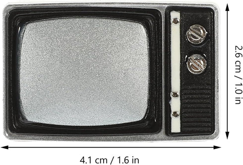 Doll House TV Model Mini Vintage Television Model Miniature Retro TV Prop for Doll House Living Room Furniture Accessories - Light Brown…