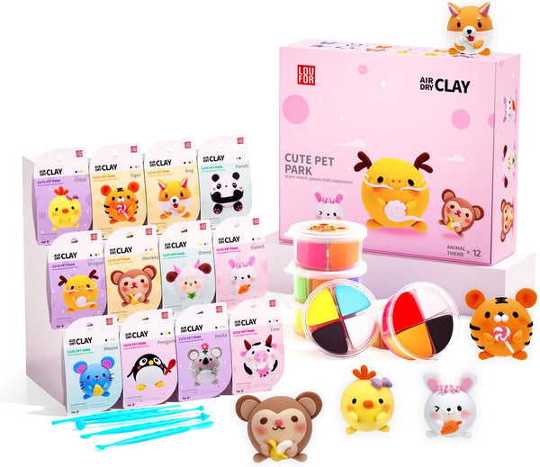 LOUFOR Air Dry Clay Kits - Modeling Clay for Kids, Ultra Light