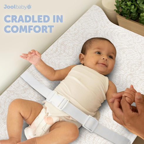 Jool Baby Serenity Soft Changing Pad + Washable Cover, Non-Slip - Fits Standard Changing Tables & Dressers (Wave