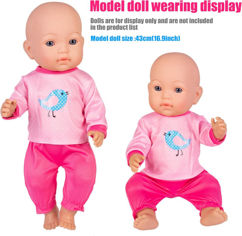6 Sets Baby Doll Clothes, Fancy Outfit Dress Doll Accessories for 14-16 Inch Baby Dolls, Pjs for 43cm New Born Dolls
