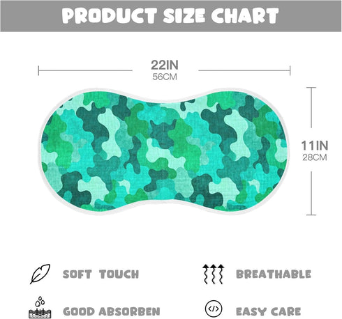 decor gift 4 Pack 22x11in Cotton Burp Cloths Good Absorbent? Mint Green Camouflage Baby spit up Rags for Babies Girls