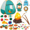 Mitcien Kids Camping Gear Set with Play Tent, Pretend Campfire, Fruits, Marshmallow Toys for Indoor Outdoor