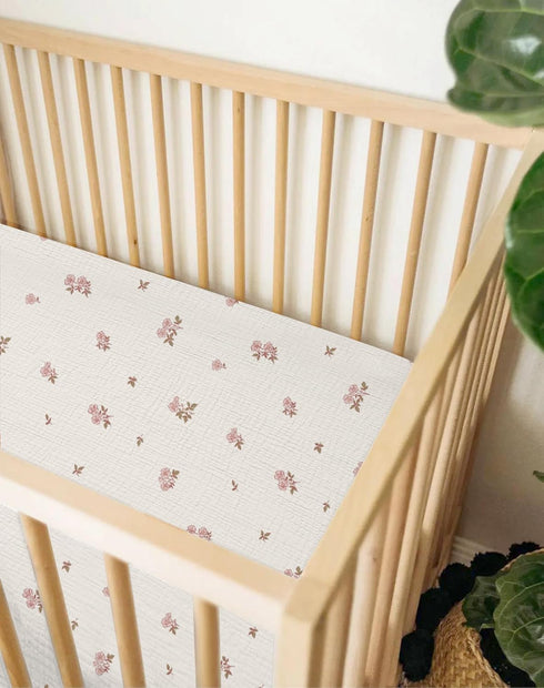 2 Pack, 28" 52", Crib Sheets for Baby Boy Girl Fitted Crib Mattress Sheet x Muslin Toddler Bedding with Neutral Style