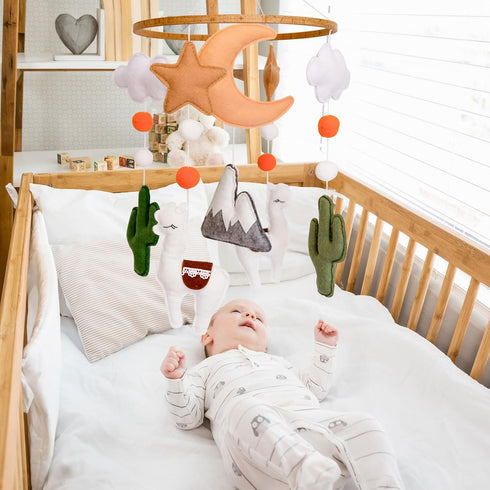 Llama Baby Crib Mobile, Neutral Nursery Decor, Desert Mobile for Crib, Nursery Mobile for Bassinet, Baby Shower Gifts