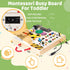 GNAYUIJ 1 2 3 Montessori Wooden Busy Board Toys for Boys Girls,Toddler Sensory Educational Fidget Board Travel Toy