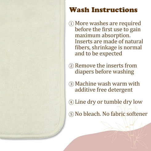 6-Layer Diaper(6 Pack) Mama Koala Natural Cotton Cloth Diaper Inserts, Adjustable and Reusable for Any Baby Cloth