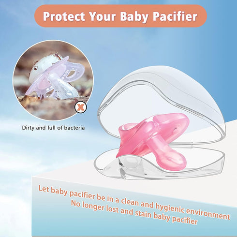 Smlpuame Case,3 Pack Pacifier BPA Free Pacifier Holder Case,Transparent Container Box for Baby BinkyNot