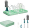 Portable Baby Bottle Brush Set with Multiple Brushes,Soap Dispenser, Foldable Bottle Drying
