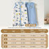 TILLYOU Sleep Sack 0-6 Months, 0.5 TOG Baby Wearable Blanket with 2-Way Zipper, 2 Pack, Sky Adventure & Sky Blue