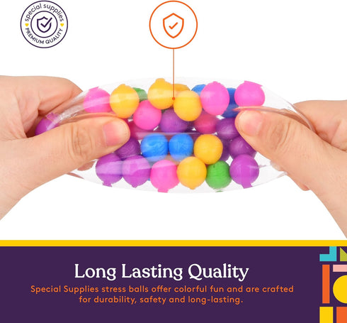 Squishy Stress Ball Squeeze, Color Sensory Toy for Tension Relief, Fun for Kids and Adults (4-Pack)