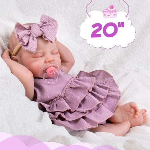 Aori Lifelike Reborn Baby Girl Dolls - Realistic 20-Inch Newborn Doll with Poseable Limbs and Feeding Kit