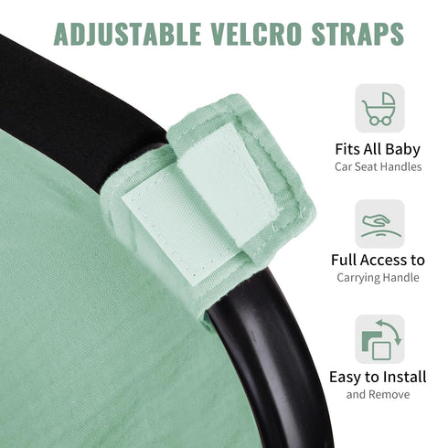 100% Summer, Metplus Muslin Car Seat Cover for Babies, Cotton Breathable Infant Carseat Canopy for Lightweight Stroller