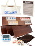 Deluxe Rummy Cube Game Set - 106 Tiles Classic Wooden Game with 4 Handmade Racks & Portable Canvas Bag