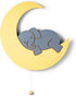 Lumipets Lighted Elephant on Moon, Nursery Night Light, Wall Mounted Lighted, Battery