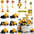 Newmemo Construction Cake Topper Vehicles Cake Decoration Set Truck Excavator Tower Crane