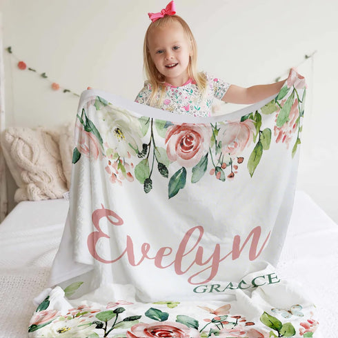 Ultragifta Personalized Baby Blankets Easter Gifts for Kids Custom Flannel Blanket for Girls Custom Baby Blanket