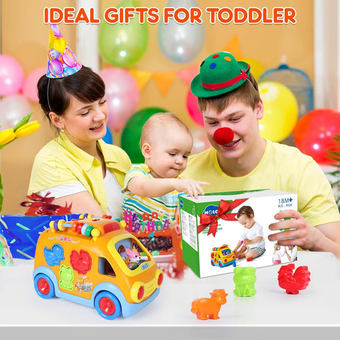 2 2-3, 2 3 4 Toy Cars for Year Old Boy Toys, Baby Boy Gifts, Musical Learning Crawling Toys for Toddlers Educational