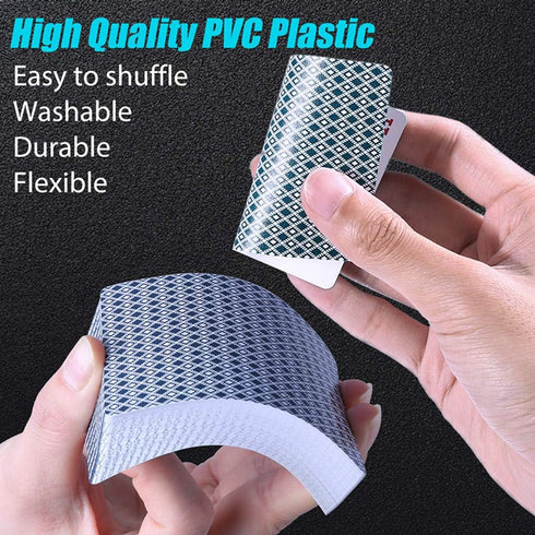 LotFancy Playing Cards - 100% Plastic, Waterproof, 2 Decks with Cases, Poker Size Standard Index for Card Games