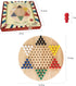 Chinese Checkers Board Game Toy for Adults Seniors Kids, 11.3 Classic Wooden Checkers Game Set, Fun Family Board Games for All Ages
