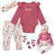 Reborn Baby Dolls Clothes 4pcs Set for 22 Inch Outfit Accessories for 17-22 Inch Newborn Girl Doll