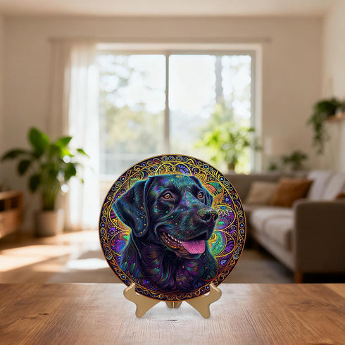 5MM 500 (16.7"*16.7") Ruikiyart Wooden Puzzles for Adults, Pieces Happy Labrador Wooden Jigsaw Puzzles, Unique Shapes