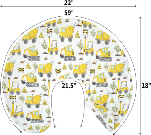 Construction Trucks Planting Baby Nursing Pillow Covers for Boy Girl Construction Digger Tractor Builder Trees Nursing
