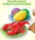 3 4 5 Coogam Pretend Play Food Kitchen Accessories for Kids, Fake Fruits Meats Vegetables Cutting Food with Shopping