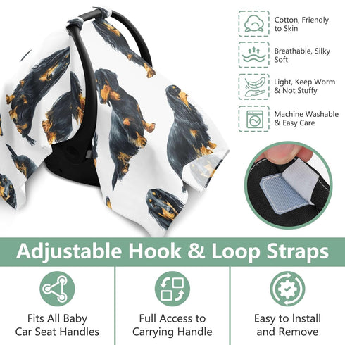 Mazeann Dog Watercolor Dachshund Car Seat Cover Baby Breathable Soft Infant Carseat Covers Canopies Babies Carrier