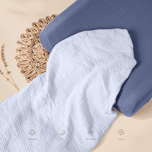 Muslin Changing Pad Cover for Baby - Soft and Stylish Diapering Essentials