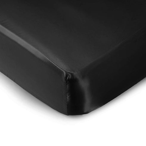 Pro Goleem Satin Soft Crib Sheet, Silky Baby Sheet for Sensitive Hair, Black 52’’x28’’x8’’, Unisex Fitted Sheet