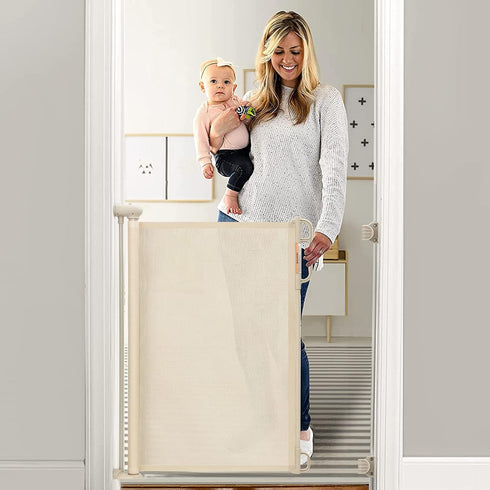Retractable Baby Gate, Momcozy Extra Wide Mesh Baby Gates for Stairs, 33"