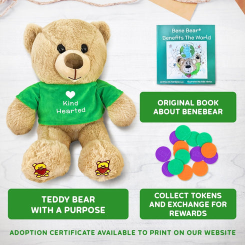 Bene Bear Teddy Bear Stuffed Animal Book and Plush Set - Teaches Kindness, Respect & Empathy