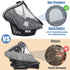 Car Seat Rain Cover, Infant Weather Shield, Waterproof Protection with Quick-Access Zipper Door (Gray Melange)